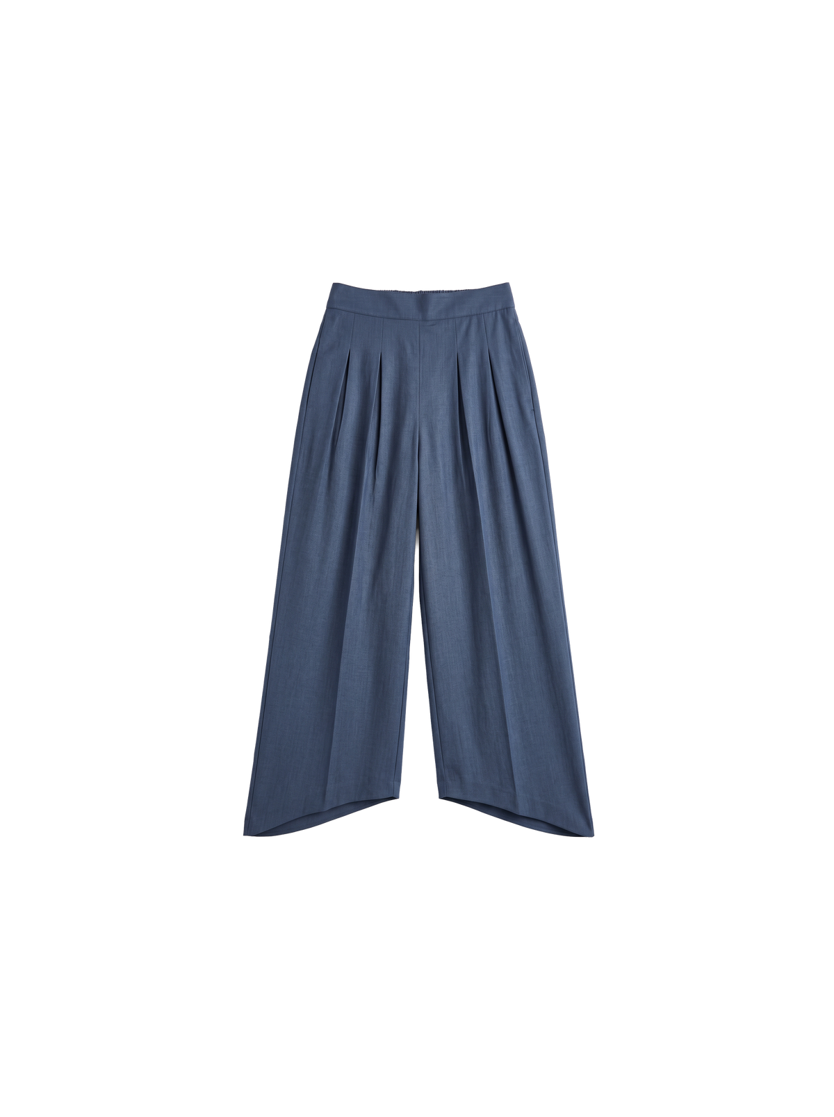 Pleated Slant Pants - Blu