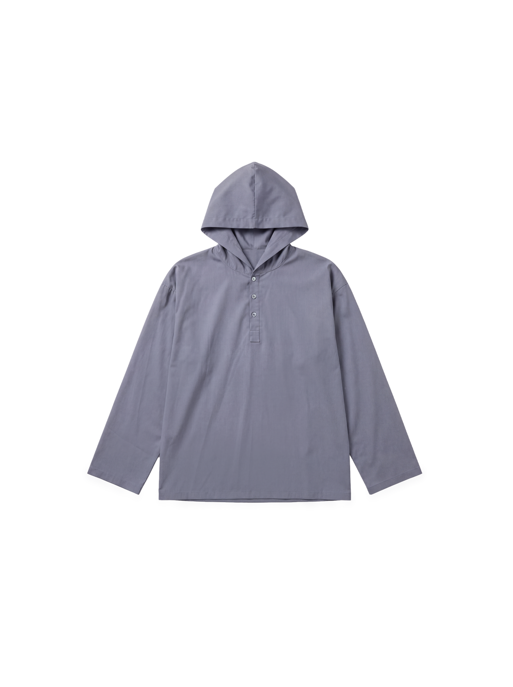 Lightweight Hooded Henley Top - Stone