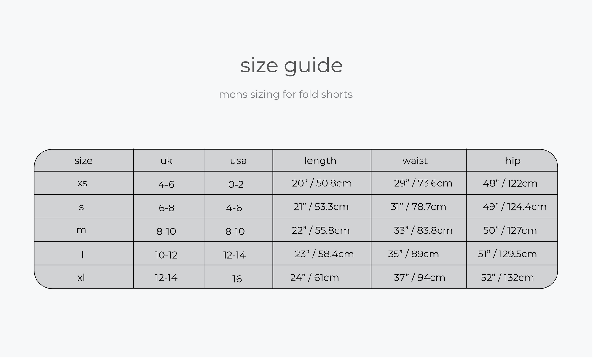 Size guide