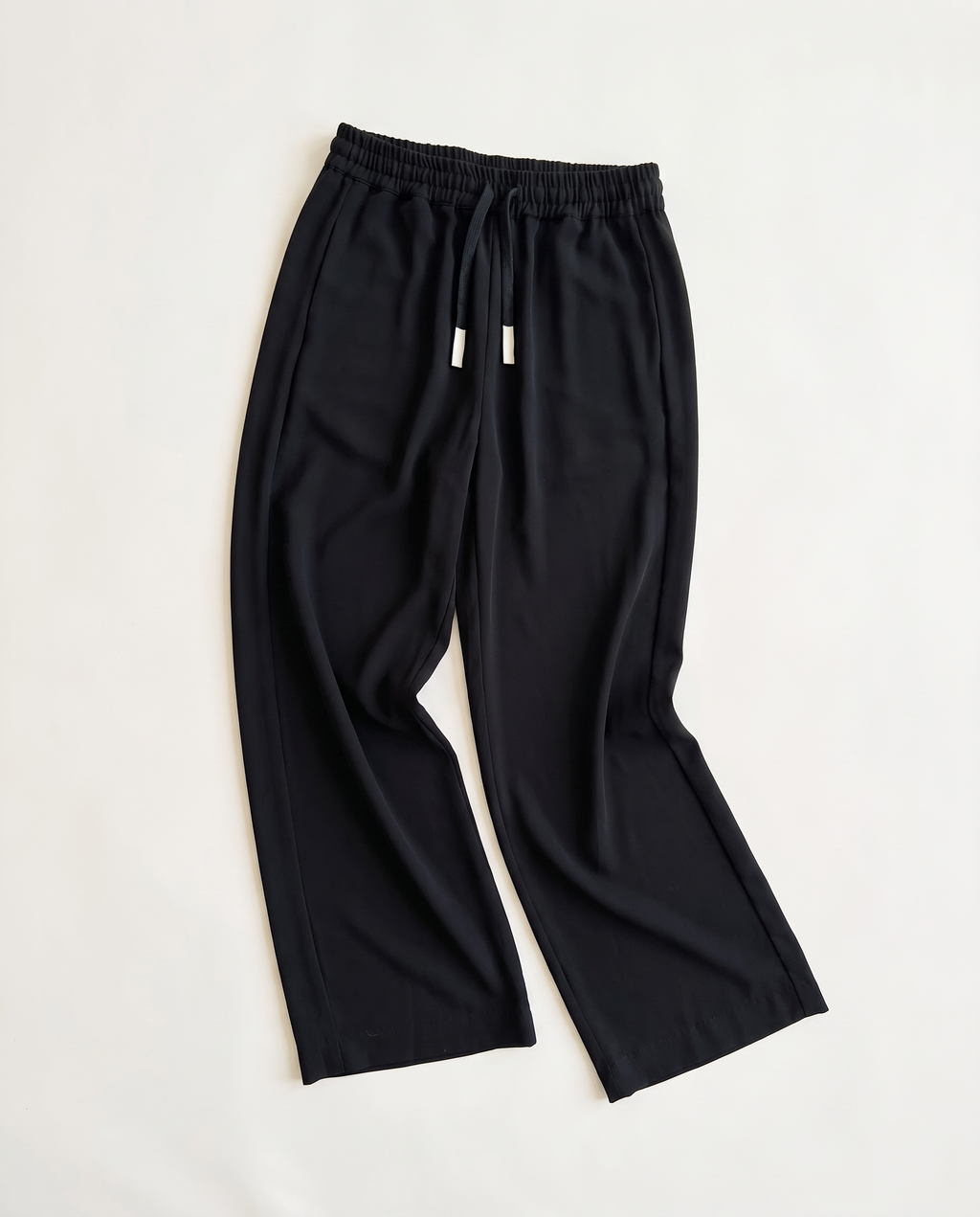Crepe Wide-Leg Drawstring Trouser - Night