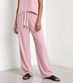 Crepe Wide-Leg Drawstring Trouser - Rose