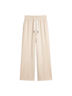 Crepe Wide-Leg Drawstring Trouser - Sand