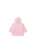 Crepe Wide Sleeve Zip-Up Hoodie - Rose