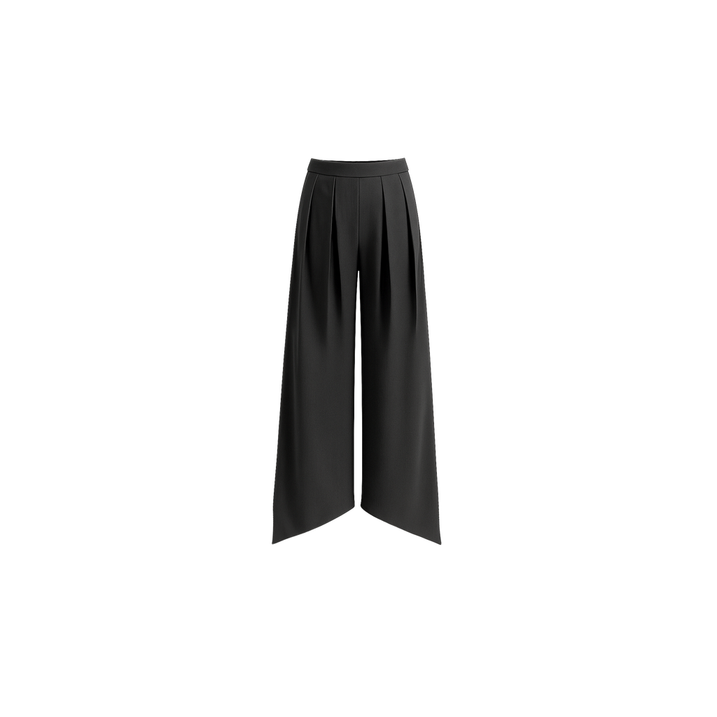 pleated slant pants
