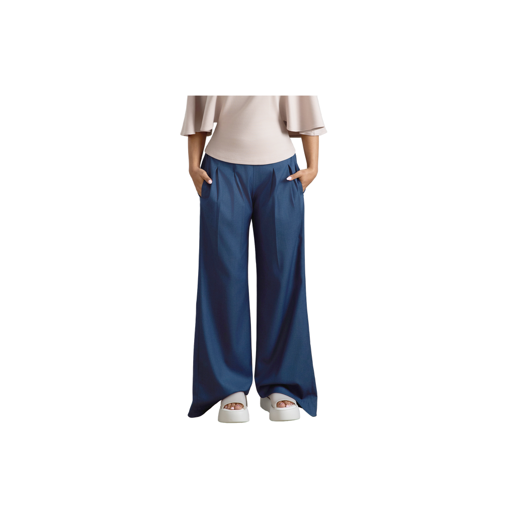 pleated slant pants